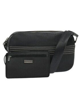 Authentic LOEWE Anagram Shoulder Bag Leather Black Silver